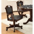 Snug Arm Game Chair with Casters and Fabric Seat and Back, Brown