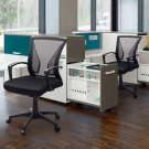 Office Desk Chair Mid-Back Ergonomic Mesh Chair With Armrest Set Of 2, Black