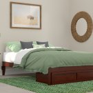 Colorado Queen Bed with Foot Drawer in Walnut with USB Turbo Charger