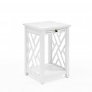 Coventry Wood End Table With Tray Shelf And Bottom Shelf