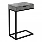 Accent Table - Grey Stone-Look / Black Metal