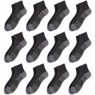 12 Pairs Mens Cotton Ankle Socks Heavy Duty Cushioned Socks For Men