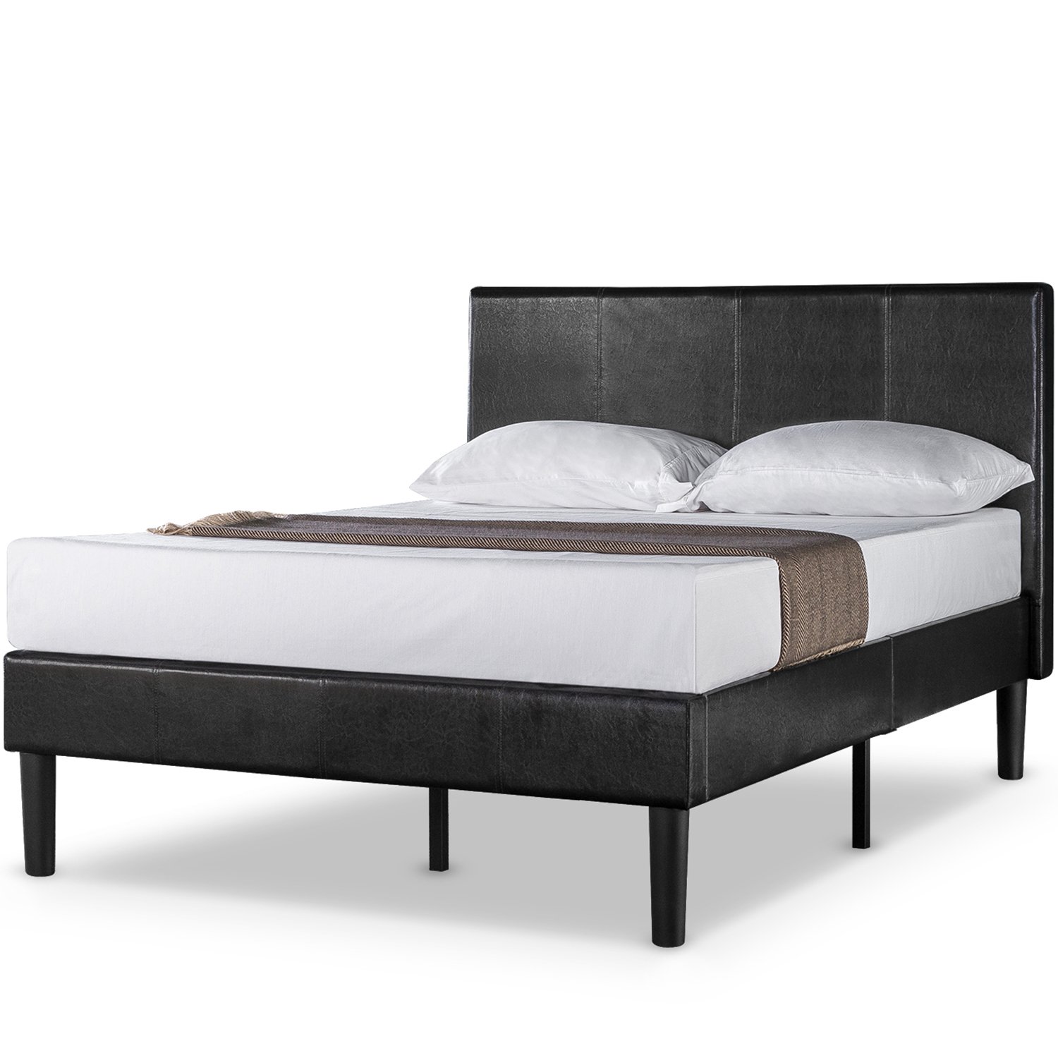 Zinus Gerard 46"" (H) Faux Leather Platform Bed Frame, King
