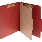 ACCO Pressboard 25-Pt Classification Folders, Letter, 4-Section, Earth Red, 10