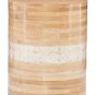Dahlia Drum Accent Side Table, Natural Bamboo Finish With Light Colored Capiz 