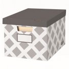 Bankers Box 3-Count Decorative, Letter/Legal File Box, Grey, Diamond Design wi