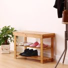 2-Tier Entryway Shoe Rack, Bamboo, Brown