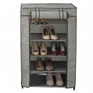 5-Tier 10 Pairs Shoe Organizer With Cover In Black