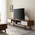 Transmit 70"" Media Console Wood Tv Stand In Walnut White