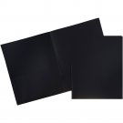 JAM Medium Weight Plastic Presentation Folder, Black, Pack of 6