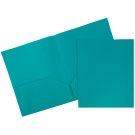 JAM Paper Medium Weight Plastic Presentation Folder, Teal, 96/pack