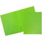 JAM Medium Weight Plastic Presentation Folder, Lime Green, 96/pack