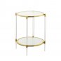 Royal Crest Acrylic Glass End Table, Gold/Clear