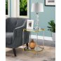 Royal Crest Acrylic Glass End Table, Gold/Clear