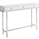 ACCENT TABLE - 48""L / GLOSSY WHITE / CHROME METAL