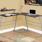 Computer Desk - L-Shaped / Rounded Corner / Monitor Stand / Metal Frame / Gami