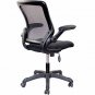 Techni Mobili Mesh Task Office Chair with Flip-Up Arms, Black