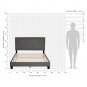 Furinno Laval Double Row Nail Head Bed, 12 Pieces Slat Style, Stone, Full