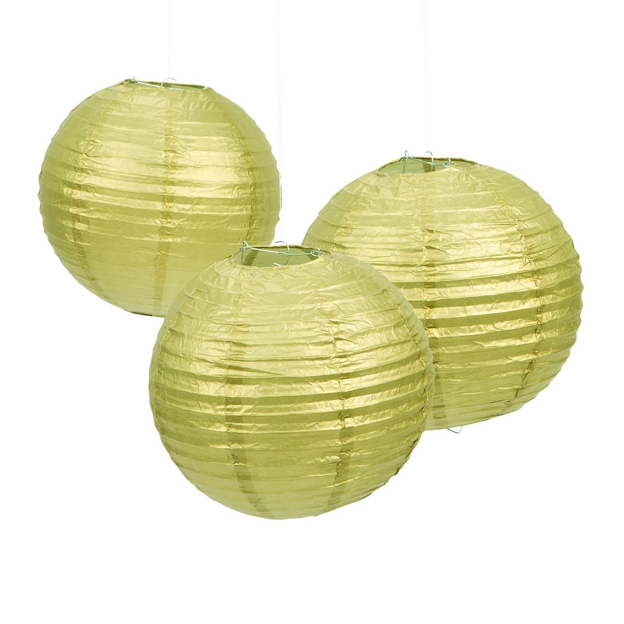 Gold Hanging Paper Lanterns, Wedding, Prom, Anniversary, Birthday, Bachelorette, Party Decor & Sup