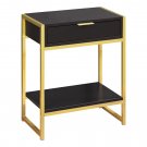 ACCENT TABLE - 24""H / CAPPUCCINO / GOLD METAL