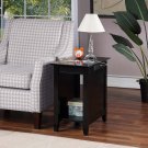 Edison End Table With Charging Station And Shelf, Black