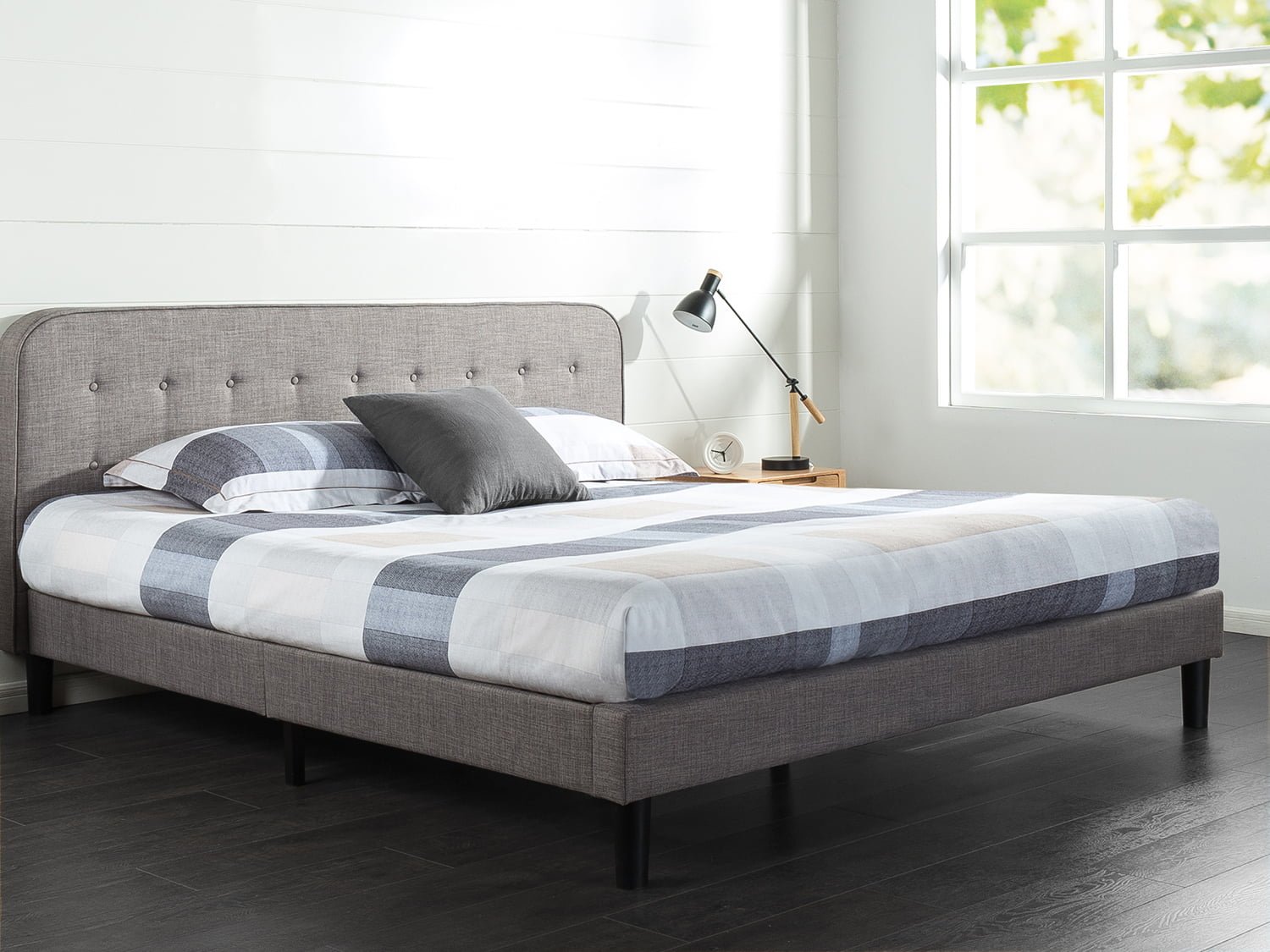Zinus Melodey 42"" Upholstered Platform Bed Frame, King