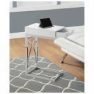 Accent Table With Drawer In Glossy White Finish