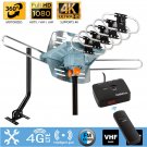 Outdoor TV Antenna with Mount Pole Support 2 TVs 360 Degree Rotation Wireless
