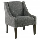 Modern Swoop Accent Chair With Nailhead Trim