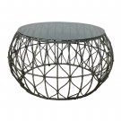 Blake Round Iron And Glass Outdoor Accent Table