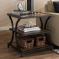 Baxton Studio Lancashire Rustic Industrial Style Wood and Metal End Table