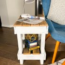 Reclaimed Wood Slim End Table, Natural/White
