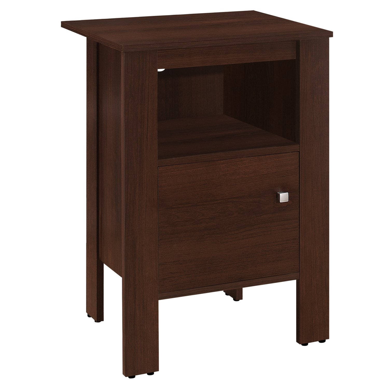 Accent Table - Cherry Night Stand With Storage