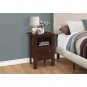 Accent Table - Cherry Night Stand With Storage