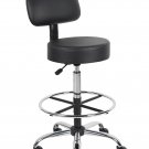 Boss Office & Home Black Drafting STool with Back Cushion