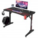 43 Inches T-Shaped Legs Gaming Desk Carbon Fiber Surface Racing Desk With Cup