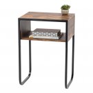 Iris A-Shape Wood And Metal Side Table, Brown