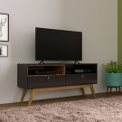 Boahaus Milwaukee Black Matte TV Stand, TVs up to 55"", Manufactured Wood