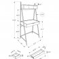 Computer Desk - 2 Tiers / 4 Storage Drawers / Ladder Style - 32""L - Grey Wood-