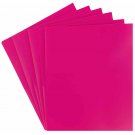 JAM Heavy Duty Plastic Two Pocket Presentation Folders, Fuchsia Pink, 6 pack
