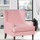 Chadwick Glam Wingback Chair, Pink Velvet