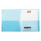 JAM Plastic Regular Weight Two Pocket Presentation Folder, Blue, 108/pack
