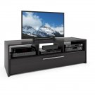 CorLiving Naples Traditional TV Stand in Black Wood Grain (TVs up to 68"")