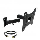 MegaMounts Full Motion Wall Mount for 17-42 in. Displays with HDMI Cable