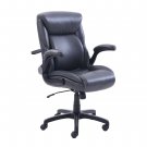 Serta Air Lumbar Bonded Leather Manager Office Chair, Gray Faux Leather
