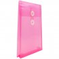 JAM Plastic Envelopes, 6.3x9.3, 12/Pack, Fuchsia Pink, Button String, Open End
