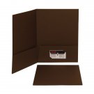 JAM Paper Premium Paper Cardstock Two Pocket Presentation Folder, Chocolate Br