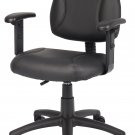 Boss Office & Home LeatherPlus Adjustable Computer Desk Chair, Black