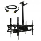 MegaMounts Tilt and Swivel Ceiling Mount for two 37-70 in. Displays with HDMI