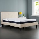 Zinus Ibidun 45"" Upholstered Platform Bed Frame, Beige, Full
